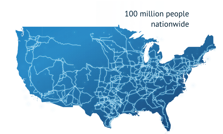 energy callout with text: 100 Million people nationwide